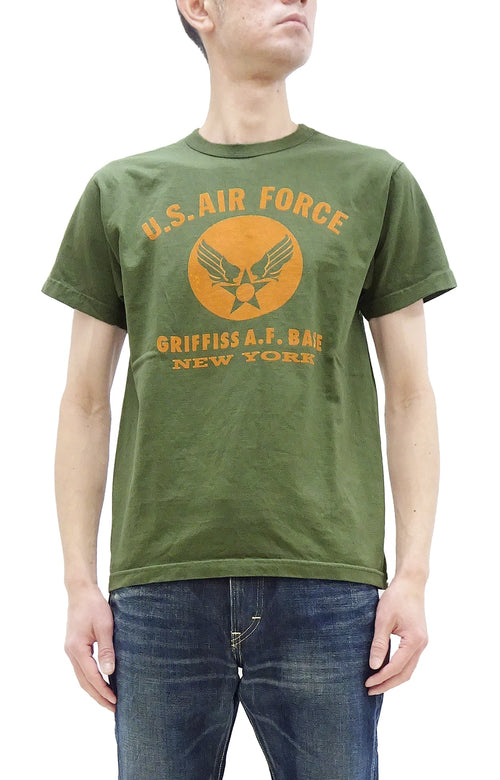 Buzz Rickson T-shirt Men's Griffiss Air Force Base Military Graphic Short Sleeve Loopwheeled Tee BR79343 149 Olive