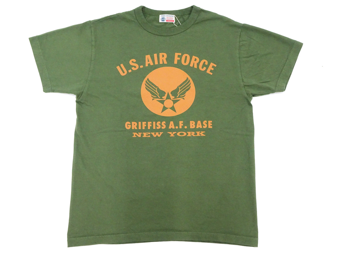 Buzz Rickson T-shirt Men's Griffiss Air Force Base Military Graphic Short Sleeve Loopwheeled Tee BR79343 149 Olive