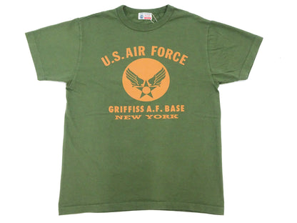 Buzz Rickson T-shirt Men's Griffiss Air Force Base Military Graphic Short Sleeve Loopwheeled Tee BR79343 149 Olive