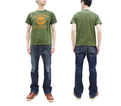 Buzz Rickson T-shirt Men's Griffiss Air Force Base Military Graphic Short Sleeve Loopwheeled Tee BR79343 149 Olive