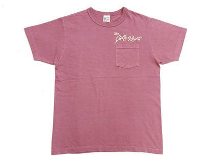 Buzz Rickson Men's Short Sleeve Loopwheeled Graphic Pocket T-Shirt - Jolly Rogers Military-Inspired Print - Made in USA (BR79711 170 Wine)