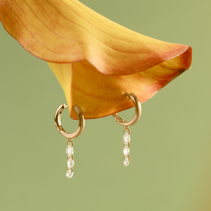 Dew Drop Floating Hoop Earrings