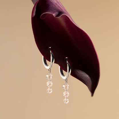 Dew Drop Floating Hoop Earrings