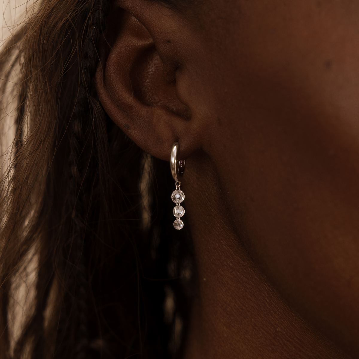 Dew Drop Floating Hoop Earrings