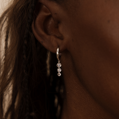 Dew Drop Floating Hoop Earrings
