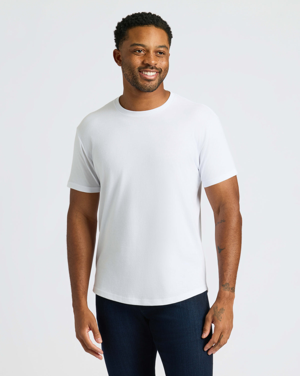 White Curved Hem Classic Crew Neck 3-Pack
