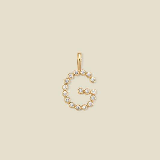 CZ Poppy Initial G Charm