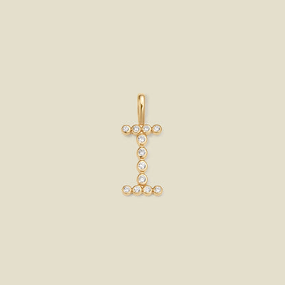 CZ Poppy Initial I Charm