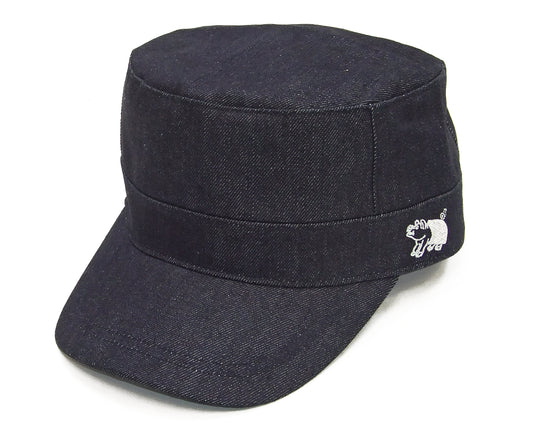 Studio D'artisan Denim Work Cap Men's Adjustable Flat Top Railroad Engineer Hat D7222