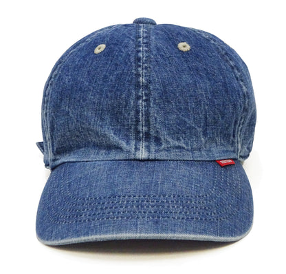 Studio D'artisan Men's Faded Denim Baseball Cap, 100% Cotton All-Denim Six-Panel Strapback Hat, Pre-Curved Brim - Made in Japan (SDA D7583UR)