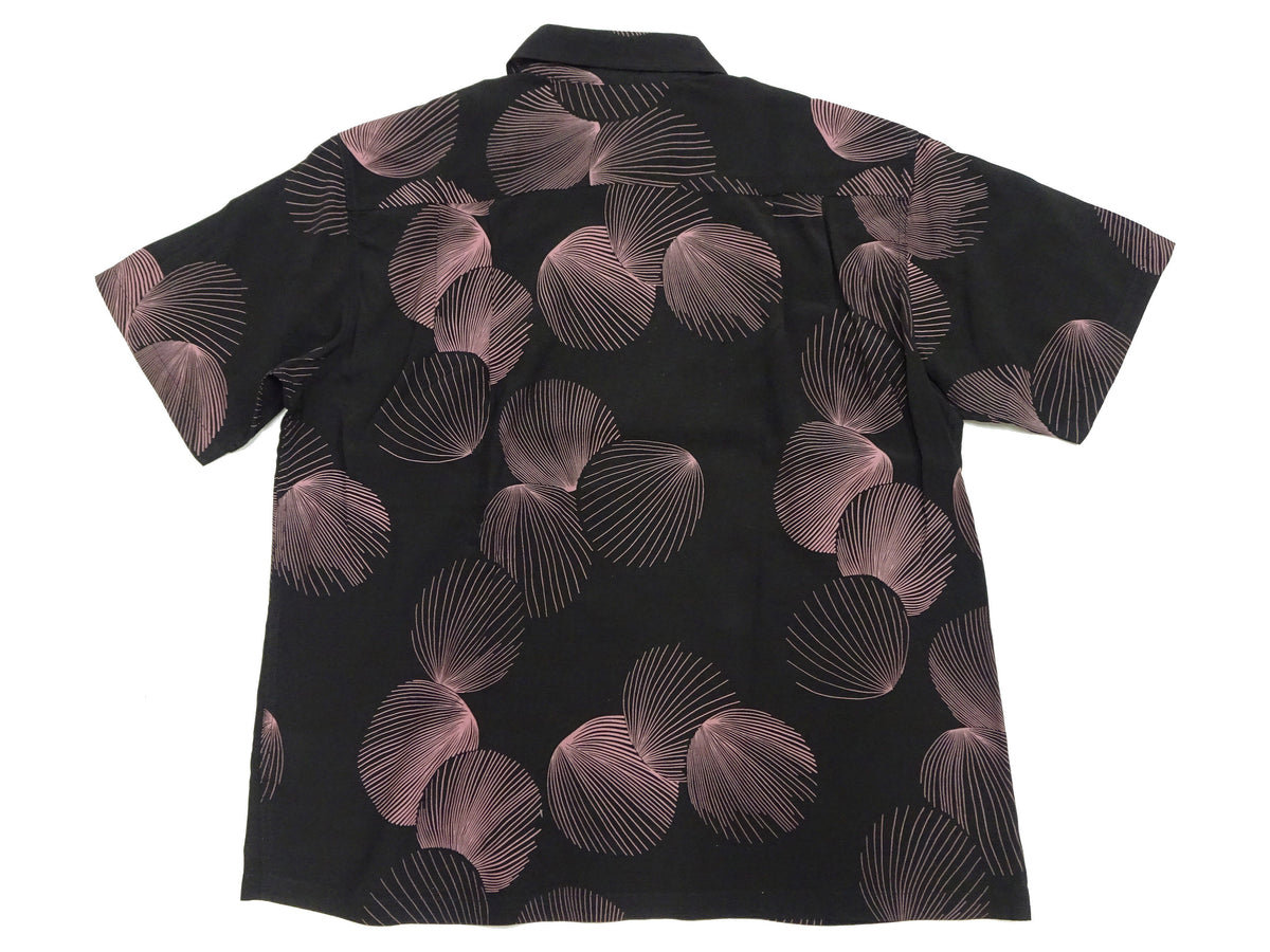 Duke Kahanamoku Hawaiian Shirt Men's 1950s Duke's Shell Reproduction Short-Sleeve Aloha Shirt DK39450 119 Black