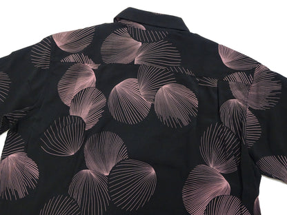 Duke Kahanamoku Hawaiian Shirt Men's 1950s Duke's Shell Reproduction Short-Sleeve Aloha Shirt DK39450 119 Black