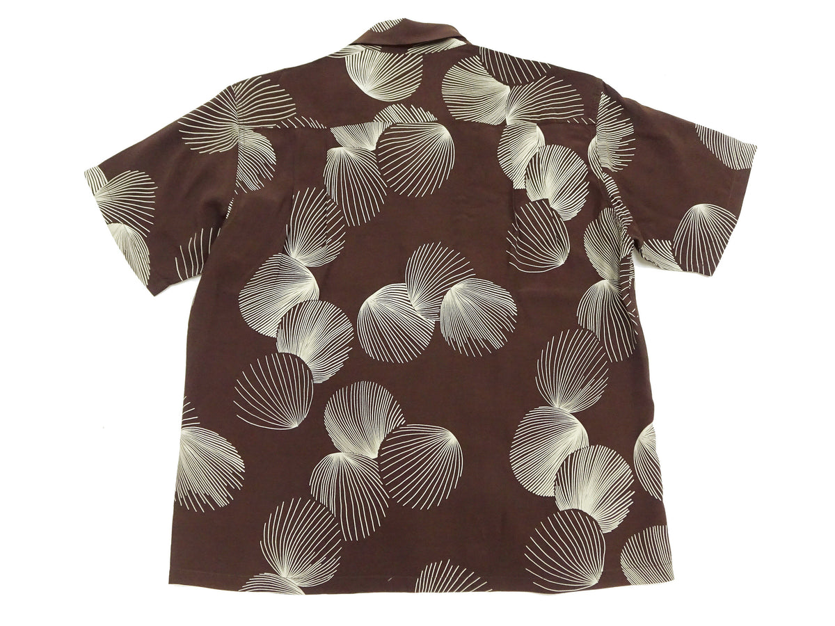 Duke Kahanamoku Hawaiian Shirt Men's 1950s Duke's Shell Reproduction Short-Sleeve Aloha Shirt DK39450 138 Brown