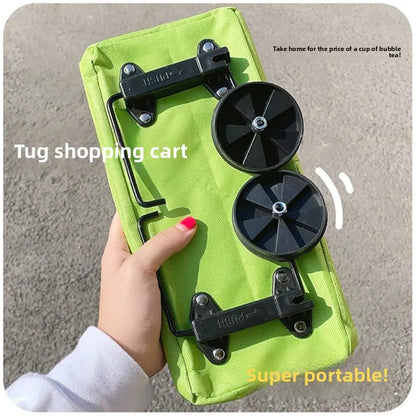 Foldable Rolling Shopping Bag with Wheels, Reusable Grocery Tote Cart🧳