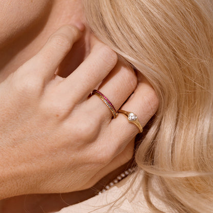 CZ Heart Signet Ring | Final Sale