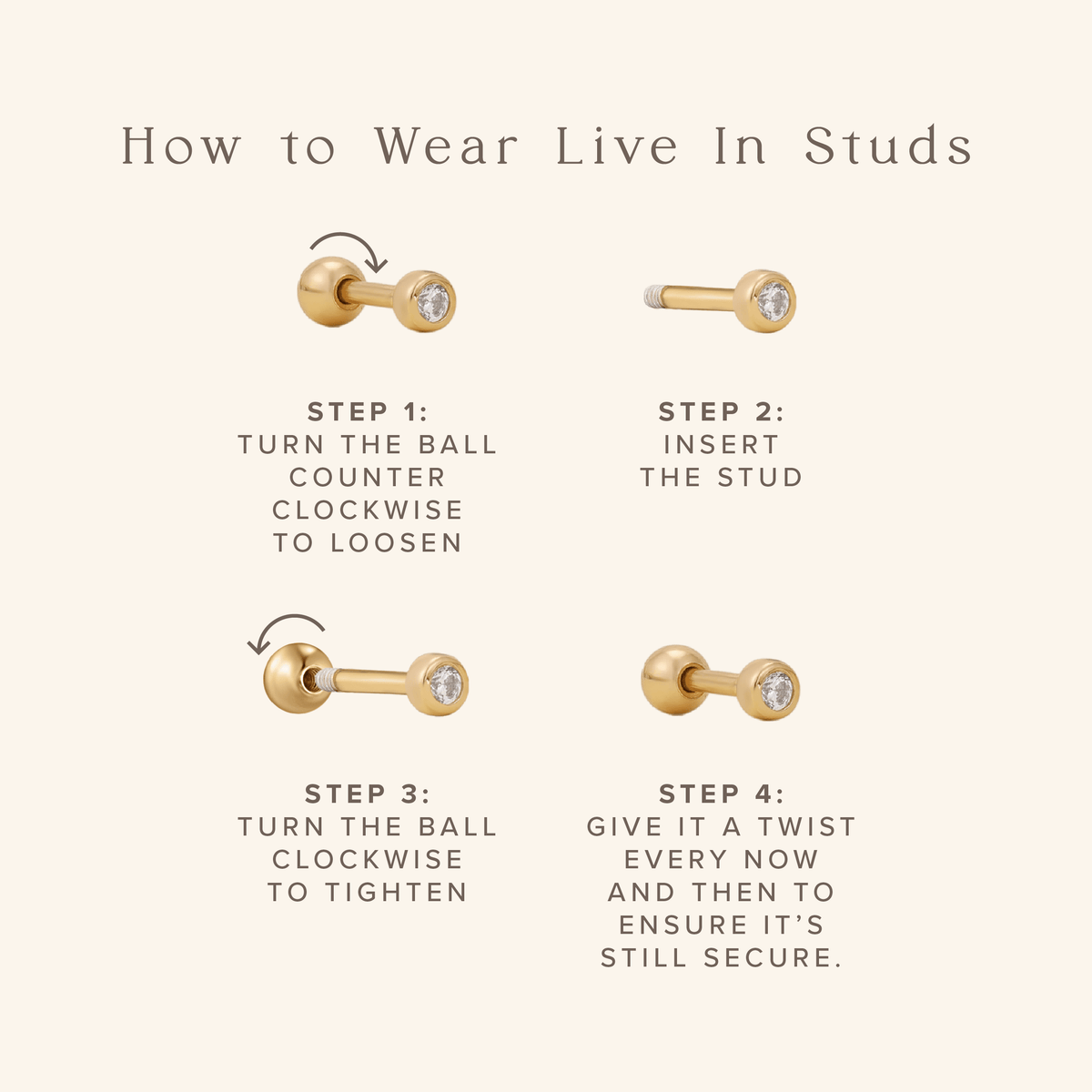 Live In Stud Earrings