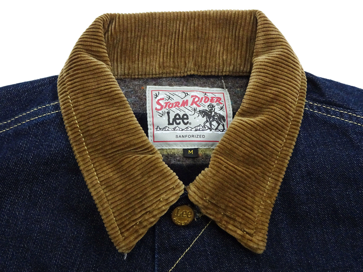 Lee Japan 101-LJ Storm Rider-Inspired Blanket-Lined Denim Jacket - 13 oz Left-Hand Twill Indigo - One-Wash - (LM5110-100 Deep Indigo)