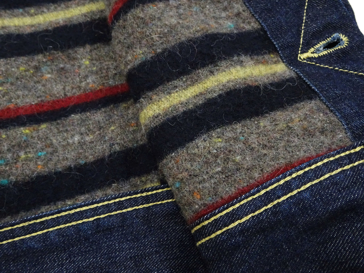Lee Japan 101-LJ Storm Rider-Inspired Blanket-Lined Denim Jacket - 13 oz Left-Hand Twill Indigo - One-Wash - (LM5110-100 Deep Indigo)