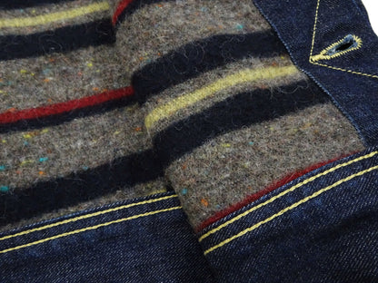 Lee Japan 101-LJ Storm Rider-Inspired Blanket-Lined Denim Jacket - 13 oz Left-Hand Twill Indigo - One-Wash - (LM5110-100 Deep Indigo)