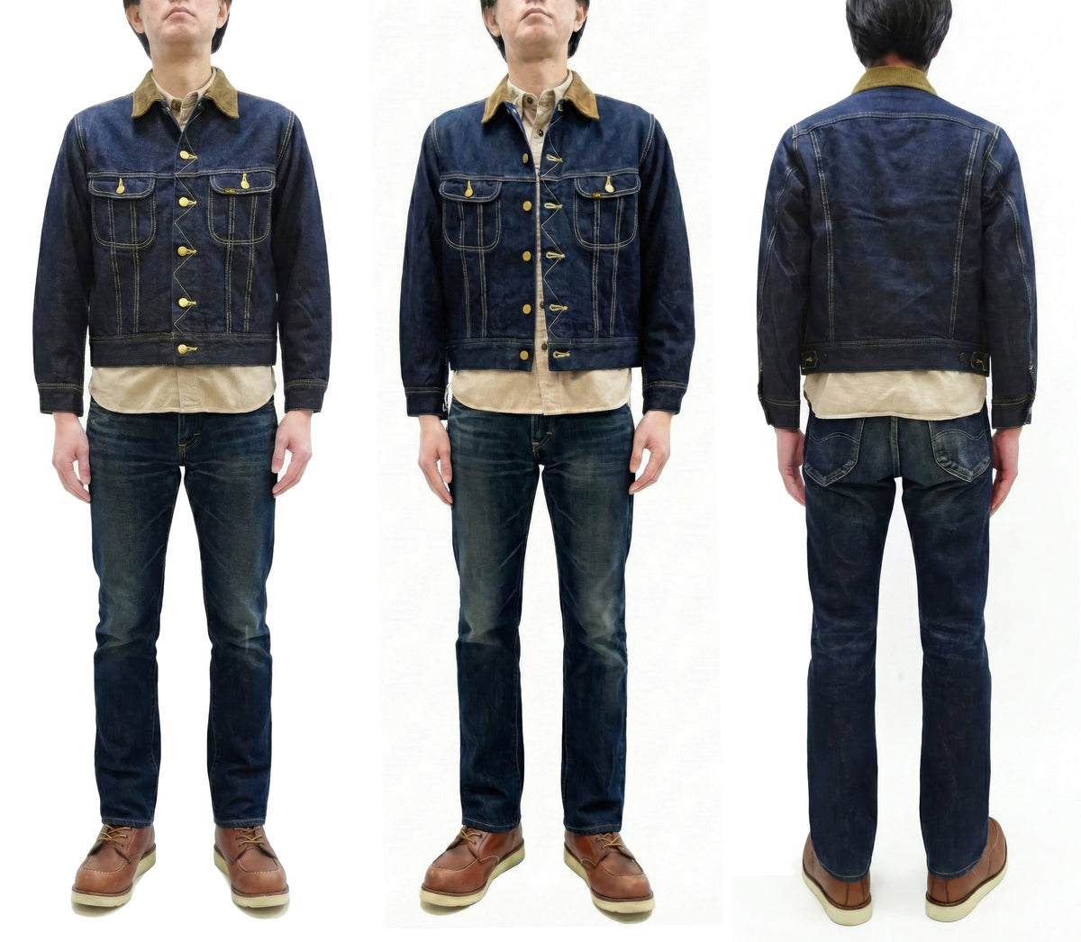 Lee Japan 101-LJ Storm Rider-Inspired Blanket-Lined Denim Jacket - 13 oz Left-Hand Twill Indigo - One-Wash - (LM5110-100 Deep Indigo)