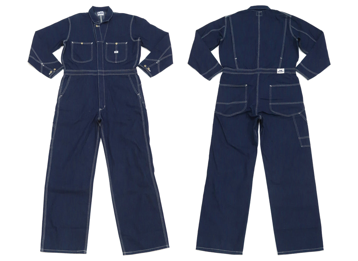 Lee Coverall Men's Reproduction of Union-All Long Sleeve Unlined Coveralls LM7213 LM7213-200 Rince Deep Blue Indigo