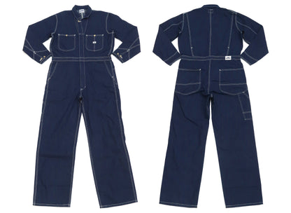 Lee Coverall Men's Reproduction of Union-All Long Sleeve Unlined Coveralls LM7213 LM7213-200 Rince Deep Blue Indigo