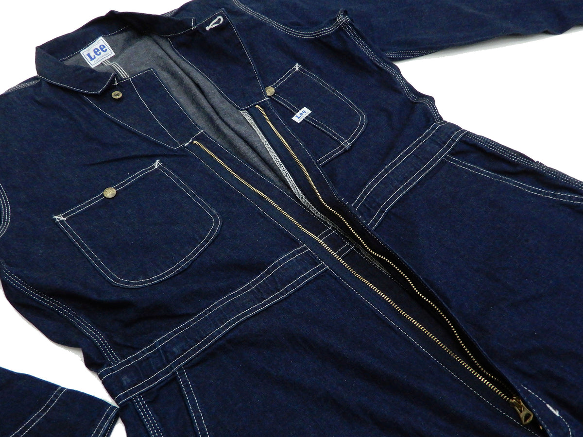 Lee Coverall Men's Reproduction of Union-All Long Sleeve Unlined Coveralls LM7213 LM7213-100 Rince Deep Blue Indigo Denim