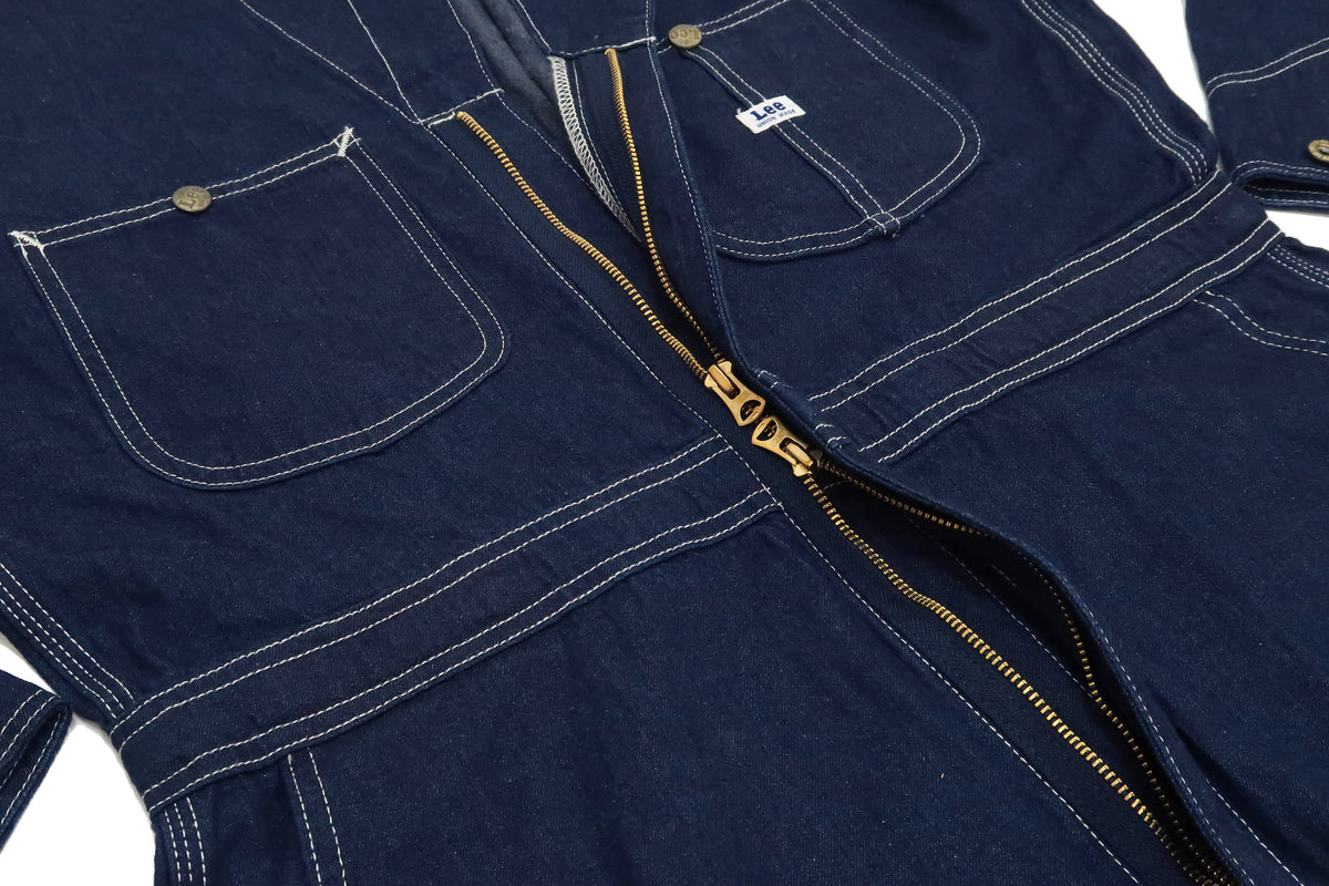 Lee Coverall Men's Reproduction of Union-All Long Sleeve Unlined Coveralls LM7213 LM7213-200 Rince Deep Blue Indigo