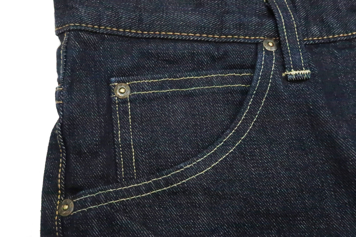 Lee Jeans 101Z with Zip fly Men's Regular Fit Straight Jeans LM8101 Made in Japan LM8101-500 One-Washed Deep Blue Indigo Denim