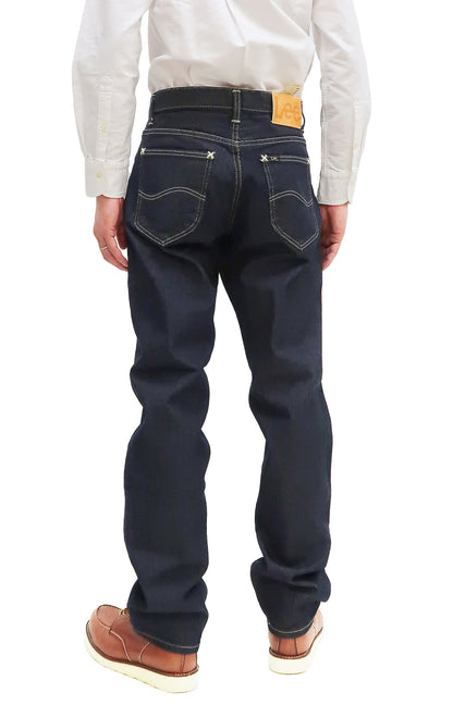 Lee Jeans 101Z with Zip fly Men's Regular Fit Straight Jeans LM8101 Made in Japan LM8101-500 One-Washed Deep Blue Indigo Denim