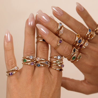 July Oval Birthstone Signet Ring
