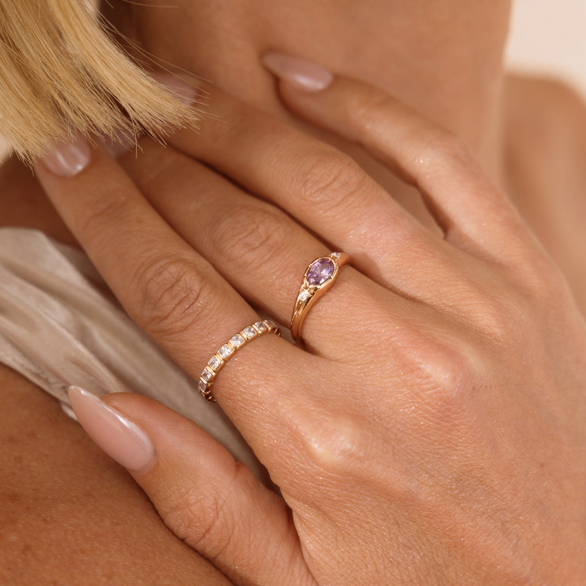 June Oval Birthstone Signet Ring