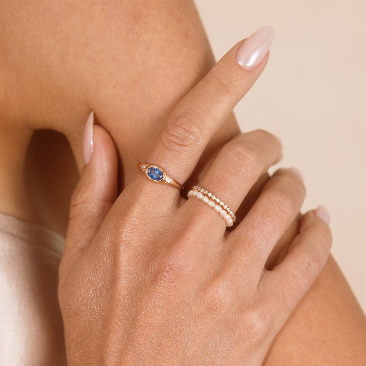 December Oval Birthstone Signet Ring