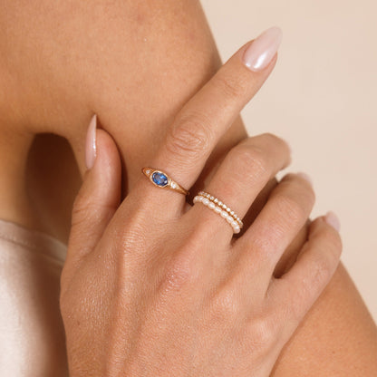 December Oval Birthstone Signet Ring
