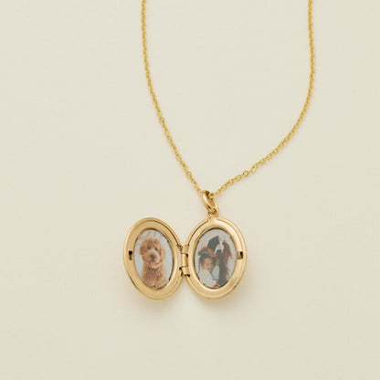 Mini Oval Locket Necklace