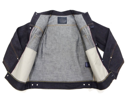 Momotaro Jeans Denim Jacket #002 Men's 1953 Type 2 Style 14.7oz. Zimbabwean Cotton Deep Indigo Denim Jean Jacket MMGJ0002 Sanforized, Unwashed Finish