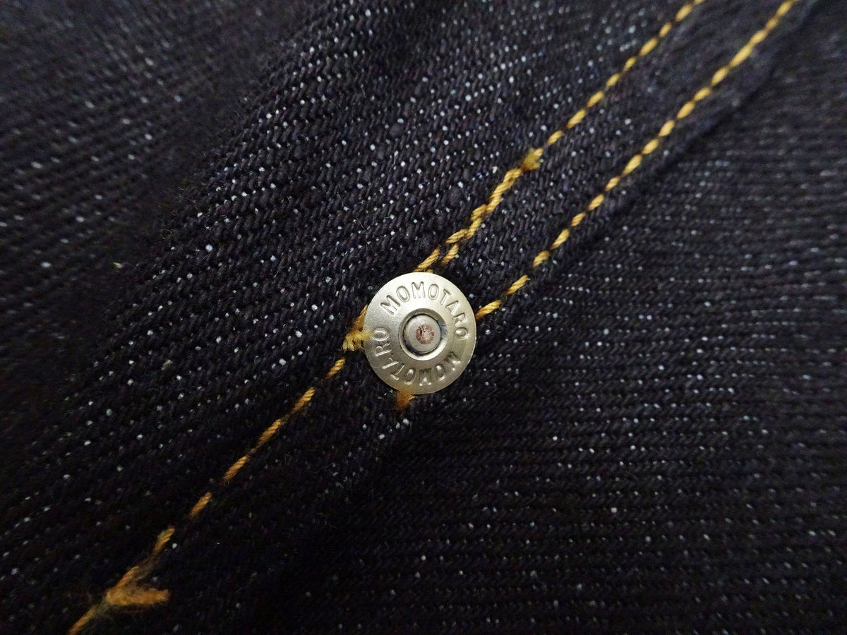 Momotaro Jeans Denim Jacket #002 Men's 1953 Type 2 Style 14.7oz. Zimbabwean Cotton Deep Indigo Denim Jean Jacket MMGJ0002 Sanforized, Unwashed Finish