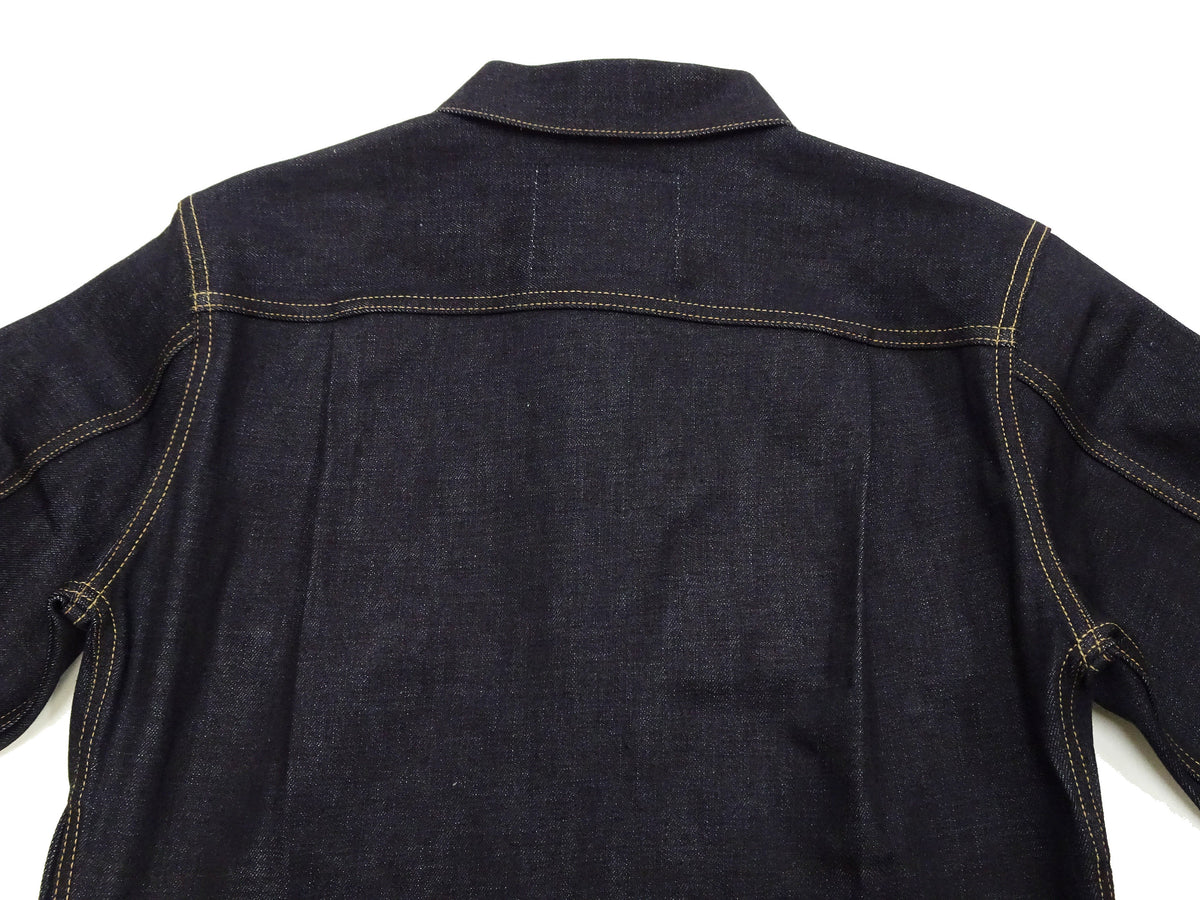 Momotaro Jeans Denim Jacket #002 Men's 1953 Type 2 Style 14.7oz. Zimbabwean Cotton Deep Indigo Denim Jean Jacket MMGJ0002 Sanforized, Unwashed Finish