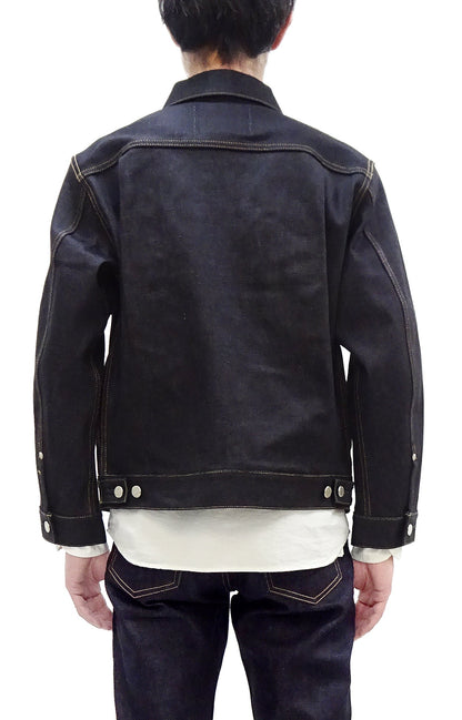 Momotaro Jeans Denim Jacket #002 Men's 1953 Type 2 Style 14.7oz. Zimbabwean Cotton Deep Indigo Denim Jean Jacket MMGJ0002 Sanforized, Unwashed Finish