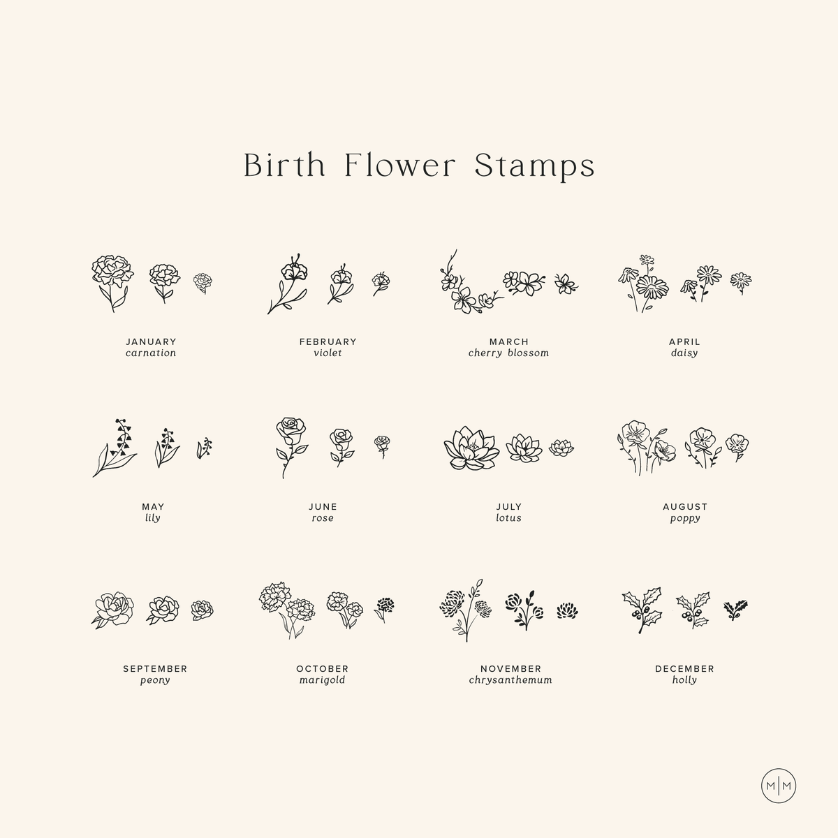 October Birth Flower Necklace