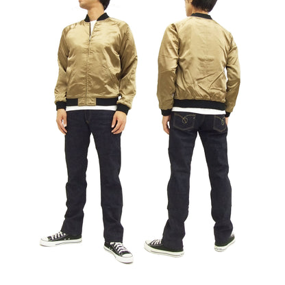 Hanatabi Gakudan Men's Japanese Souvenir Jacket Japanese ONE PIECE Sukajan Script OPSJ-003 Brown