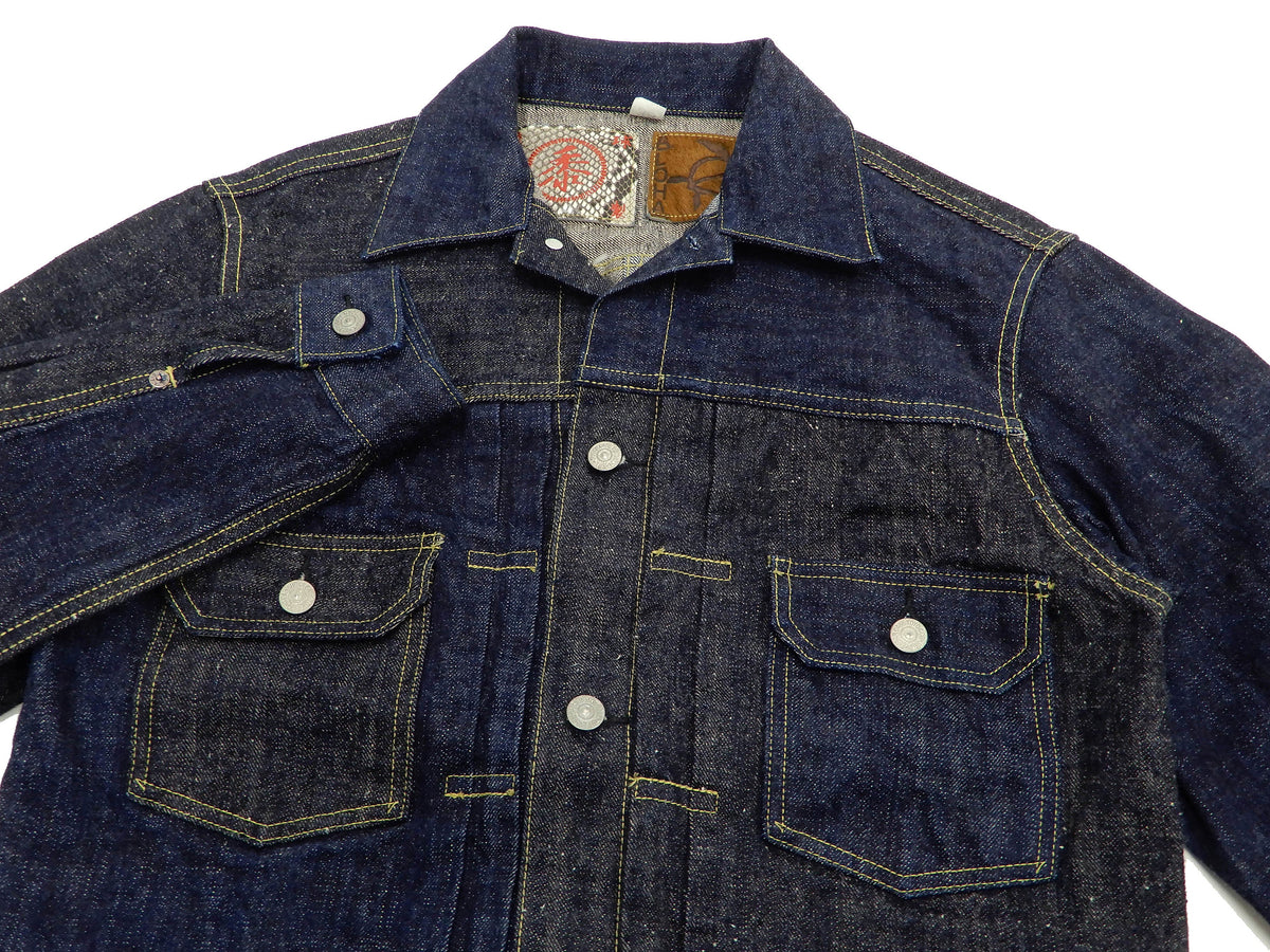 Sugar Cane Jacket Men's Mixed Denim Panel Colour Block Jean Jacket SC10701 One-Wash