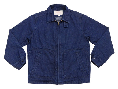 Sugar Cane Men's Denim Sports Jacket, 1950s American Style Unlined Lightweight Cotton Denim Jacket, Made in Japan (SC15913 128 Navy)
