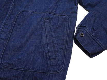 Sugar Cane Men's Denim Sports Jacket, 1950s American Style Unlined Lightweight Cotton Denim Jacket, Made in Japan (SC15913 128 Navy)
