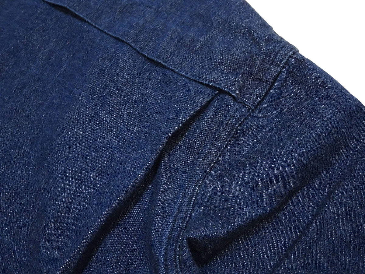 Sugar Cane Men's Denim Sports Jacket, 1950s American Style Unlined Lightweight Cotton Denim Jacket, Made in Japan (SC15913 128 Navy)