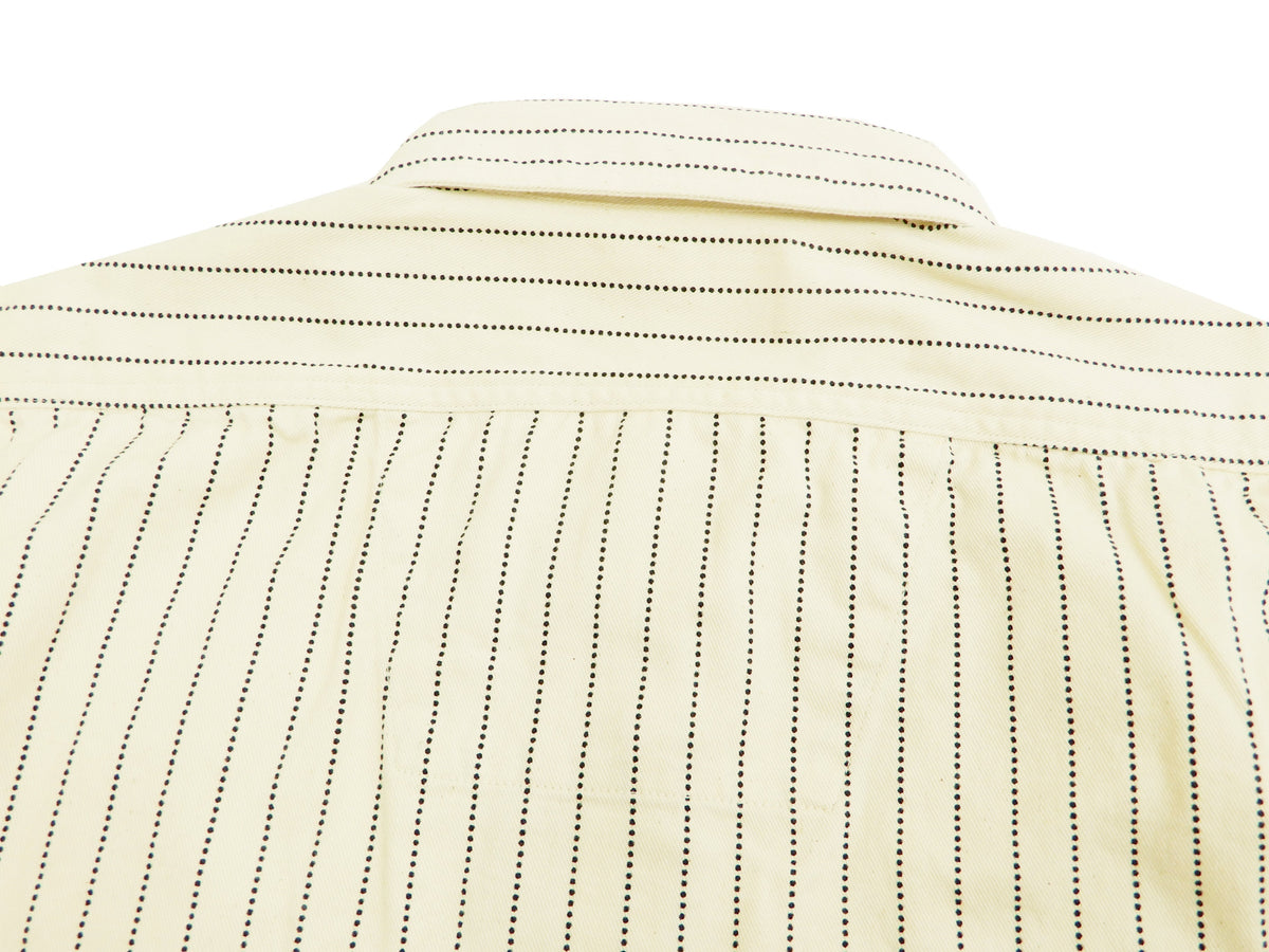 Sugar Cane Men's Ecru Colour Wabash Stripe Work Shirt Long Sleeve Shirt SC27076
