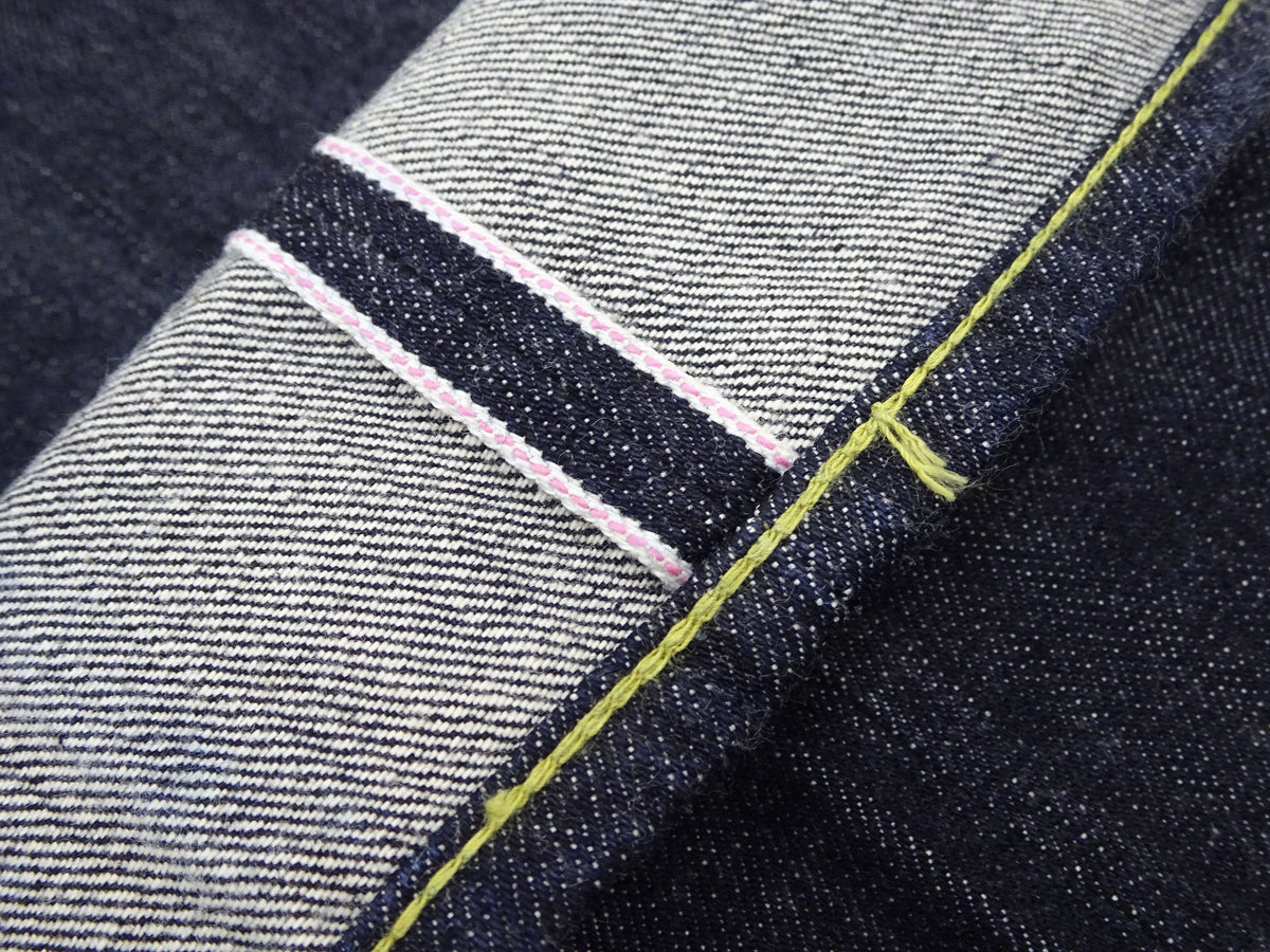 Sugar Cane Jeans SC41947 Men's Classic Straight Fit One-Washed 14.25 oz. Deep Indigo Denim Pants 1947 Model
