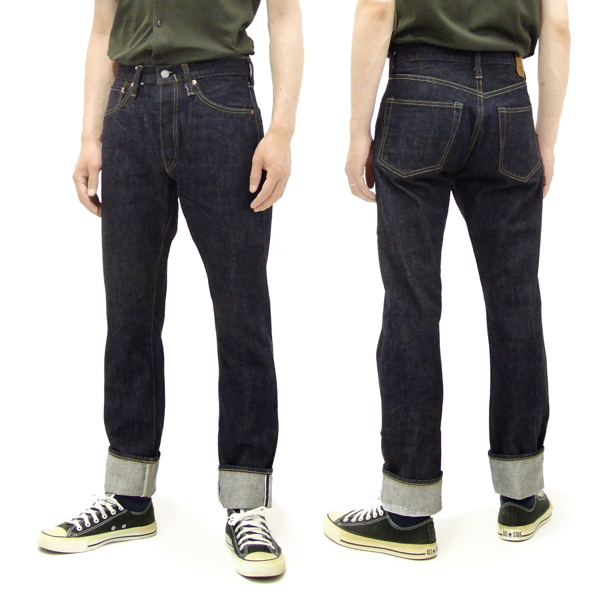 Sugar Cane Jeans Men's Slim Tapered Fit One-Washed 14.25 Oz. Japanese Selvedge Denim SC42021A
