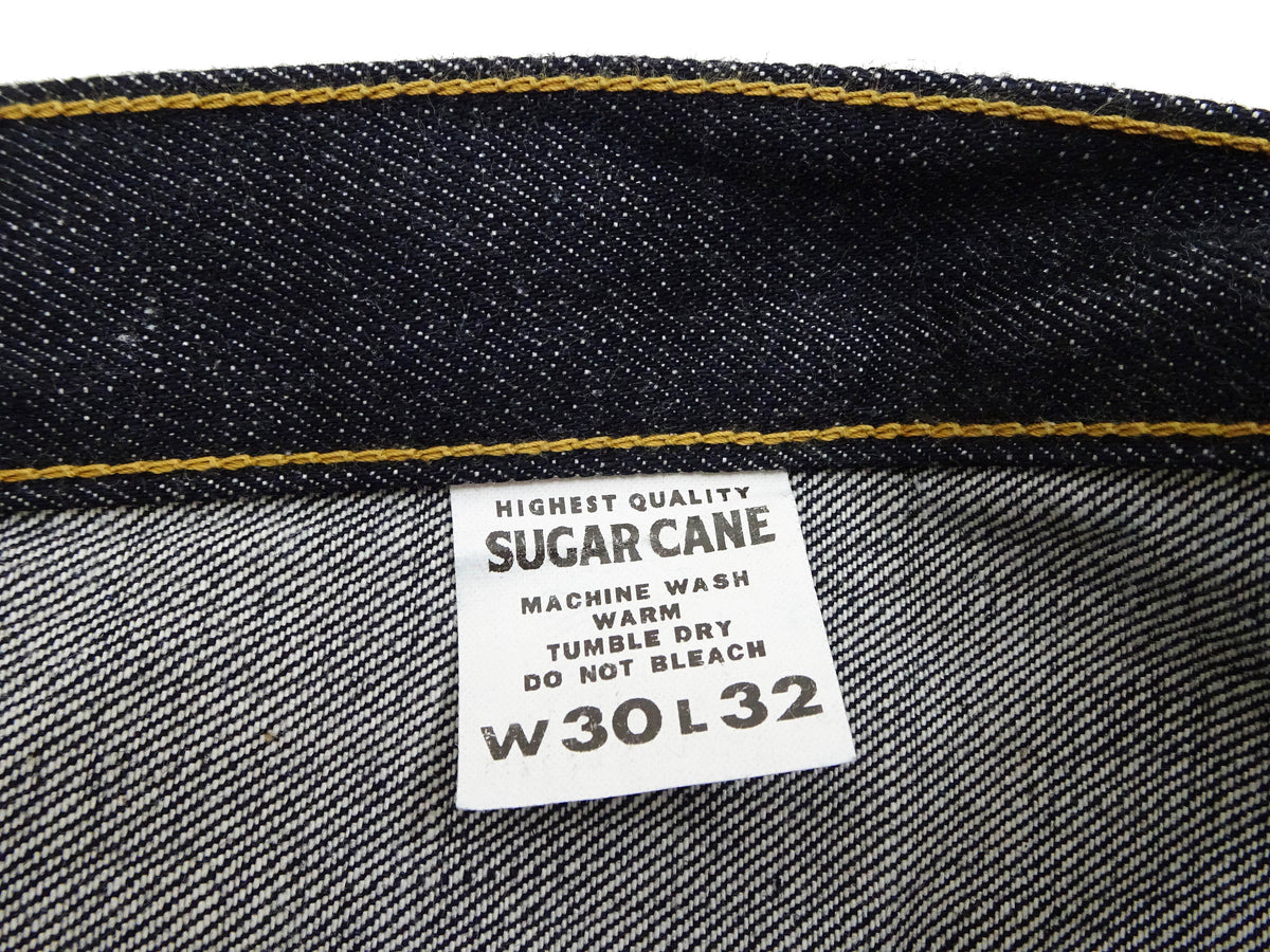 Sugar Cane Men's 14oz Denim Boot-Cut Jeans - Mid-Rise, Zip Fly, 1971-Spec Fabric x 1979-Style Silhouette - Made in Japan (SC42321 Indigo One Wash)