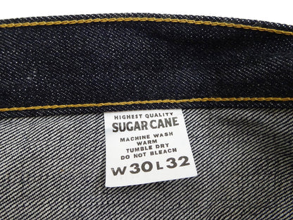 Sugar Cane Men's 14oz Denim Boot-Cut Jeans - Mid-Rise, Zip Fly, 1971-Spec Fabric x 1979-Style Silhouette - Made in Japan (SC42321 Indigo One Wash)